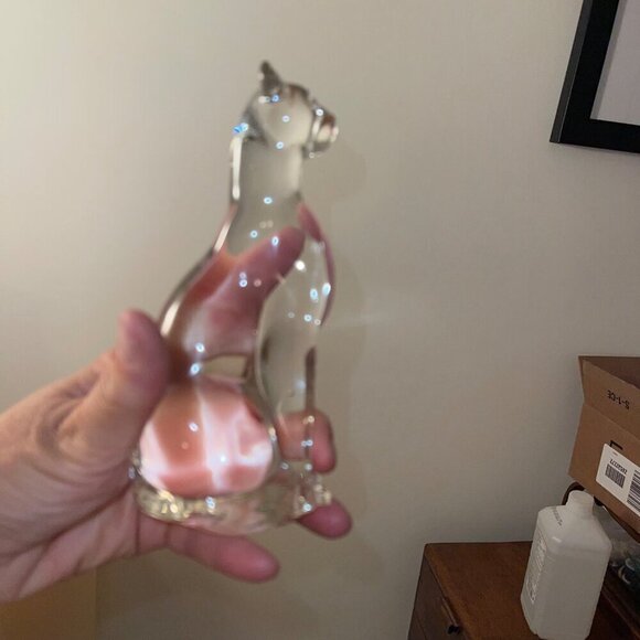 Vintage Clear Glass Cat Figure Egyptian Style 6 Inch Collection - Picture 4 of 8